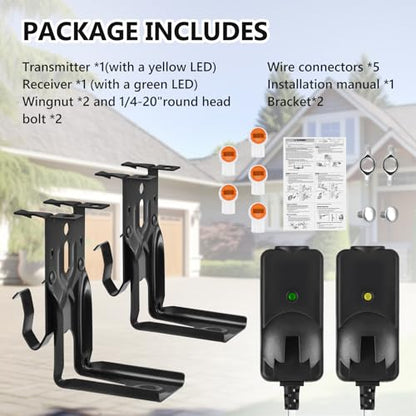 41A5034 Garage Door Sensor with Brackets, Replacement for Liftmaster Chamberlain Craftsman Garage Door Sensors, Safety Sensor Beam Compatible with Liftmaster Chamberlain Craftsman Garage Door openers