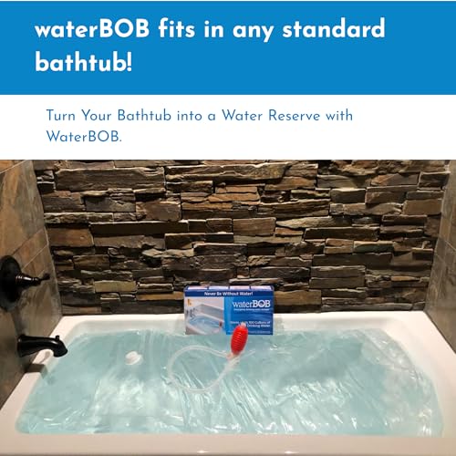 Bathtub Emergency Water Storage Bladder Up To 100 Gallon Capacity - Food Grade Liner with Hand Pump for Hurricane and Disaster Preparedness - BPA Free Drinking Water Container