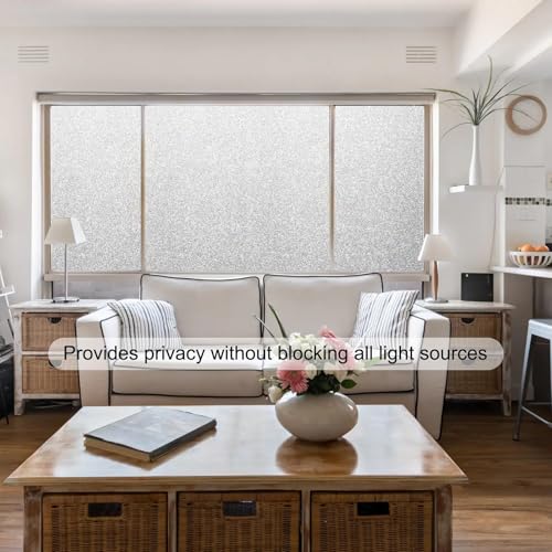 Window Privacy Film, Frosted Glass Film, Static Cling Vinyl Stickers for Window Tint - Home Bedroom Bathroom Anti-UV (35.4 x 157.4inches, Bling) - color: Bling, size: 35.4 x 157.4 Inch