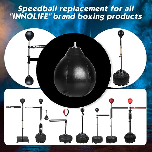 INNOLIFE Boxing Speed Bag Replacement Ball Featuring a Universal 8mm Screw, Black