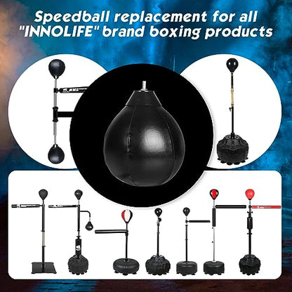 INNOLIFE Boxing Speed Bag Replacement Ball Featuring a Universal 8mm Screw, Black