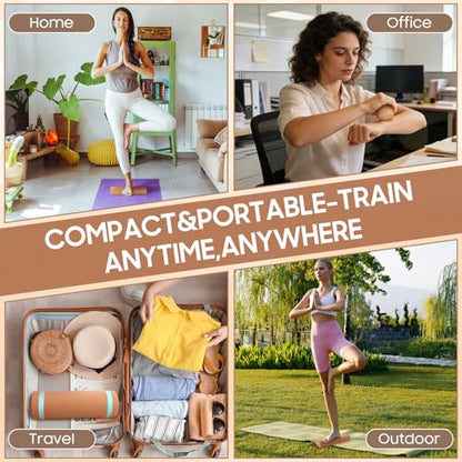 Cork Balance Board, Exerciser Trainer Set