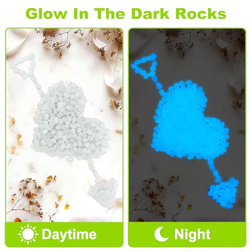 800pcs 5-8mm White Glow in The Dark Garden Pebbles Stones 5-8mm Luminous Stones Glow in The Dark Rocks Outdoor Glow Pebbles Aquarium Rocks for Garden Path Walkway Yard Fish Tank Plant Pots - size: 800, style: White