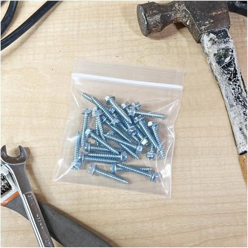 Plymor 4" x 4" (Pack of 500), 4 Mil Heavy Duty Zipper Reclosable Plastic Bags - size: 4" x 4" (500 Count)