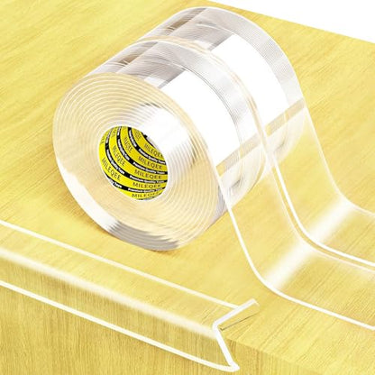 2Pack Clear Edge Protector Strip,1.57in x 9.84FT(19.68FT Total),Sharp Edge Wrap Cover Tape,Self Adhesive Protective Bumper Guards for Cabinet Door Desk Table Bed Furniture,Kitchen Countertop - size: 2 Pack x 1.57in x 9.84FT