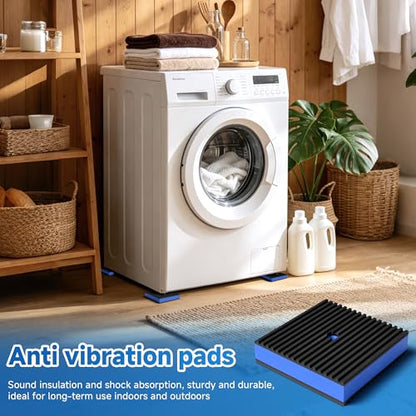4" X 4" Anti Vibration Pads,Vibration Isolator Pads for Air Compressor,Mechanical Vibration Damping Pads for washing machine,Pre-Drill Hole Rubber Isolation Pads for Heavy Duty Rubber(4 Pcs)
