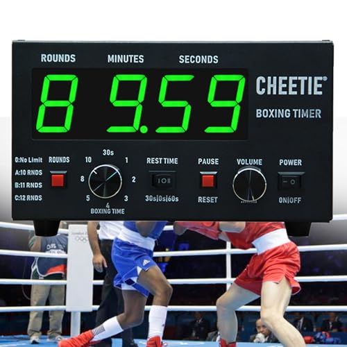 Classic Boxing Interval Timer, Digital Timer Gym with Led Display, 1-12 Challenge Rounds and Adjustable Buzzer, 30s-10min Workout and 0/30/60s Rest Time, for Gym Home Garages Workout Outdoor,Green - color: Green