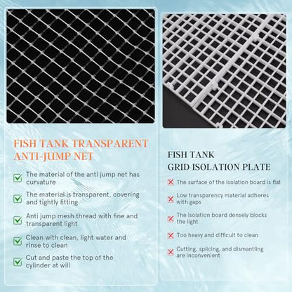 ibasenice Fish Tank Anti-Escaping Net Mesh Cover with 5 Brackets 27.55X20.86In Breathable Aquarium Mesh Cover Practical Escape-Proof Fish Tank Netting Lid