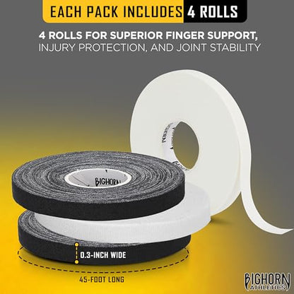 Finger Tape, 0.3-Inch x 45-Feet, 4 Rolls, Black/White - color: Black/White, size: 0.3-Inch