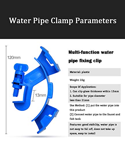 3Pcs Adjustable Fish Tank Water Hose Holder Water Tube Clamp Fixed Clip Aquarium Pipe Holder (1 Curved Shape, 2 Straight)