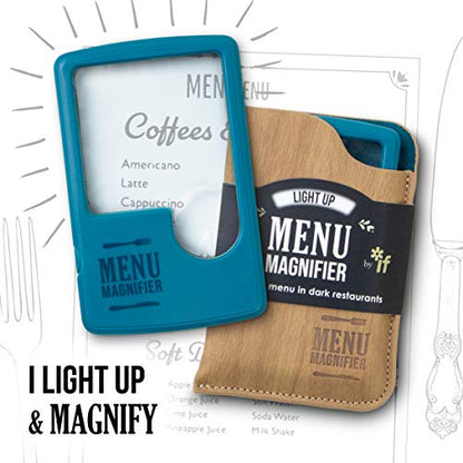 IF IF Light Up Menu Magnifier-Aqua, Turquoise, One Size