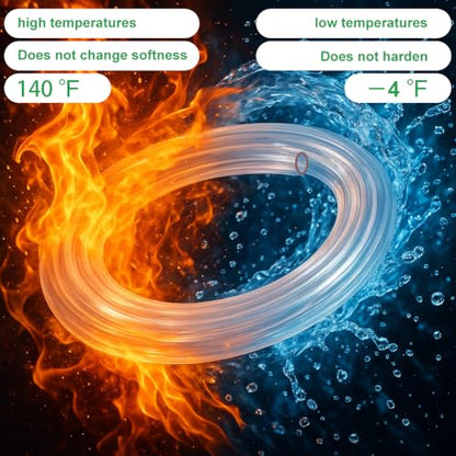 AUAUY 8mm ID X 11mm OD Clear PVC Vinyl Tubing, 5m/16ft Length Lightweight Flexible Tubing Hose, UV Chemical Resistant, Food Grade Plastic Pipe for Irrigation Water Oil Transfer Aquarium, Non-Toxic - color: 5m/16ft length, size: 8mm ID x 11mm OD