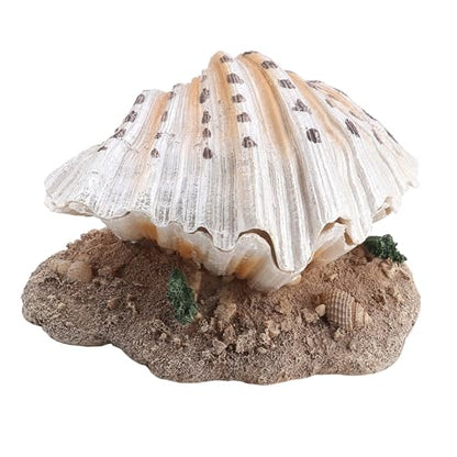 Aquarium Ornament with Bubbling Action for Fish Tanks – Resin Shell Pearl Decor