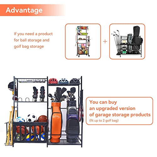 WALMANN Garage Sports Equipment Organizer, Golf Bag Stand for Garage
