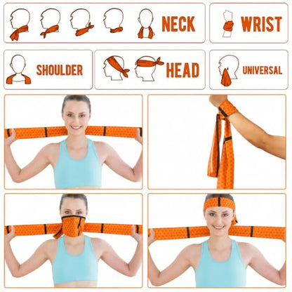 30Pcs Basketball Cooling Towels for Neck and Face 40 x 12 Inch Basketball Sports Team Gift Workout Ice Towel for Gym Sweat Microfiber Breathable Chilly Bulk Neck Wraps for Athletes Camping Travel Yoga - style: Basketball