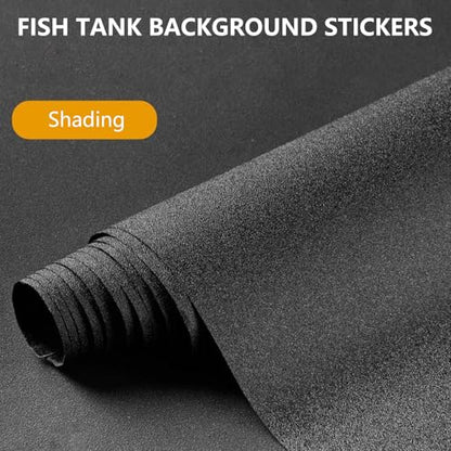 Aquarium Background Static Cling, Black Fish-Tank Background,Stick On Black Aquarium Backdrop Poster Film for Home and Commercial Use Poster Wallpaper Decorations