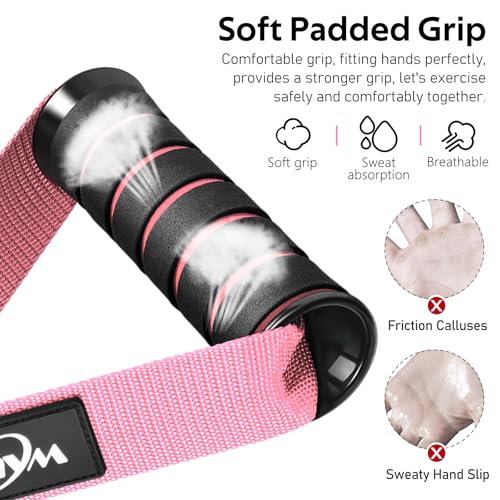 Exercise Handles, Cable Machine Handles for Gym Cable Attachments Training - color: Pink