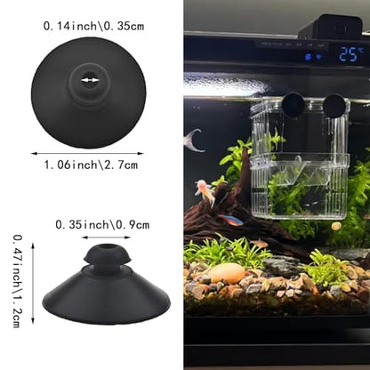 24PCS Rubber Fish Tank Suction Cups Black Sucker Clips Fish Tank Attachments for Tank Pump, Overhead Line Tube, Fish Tank Aeration Setup