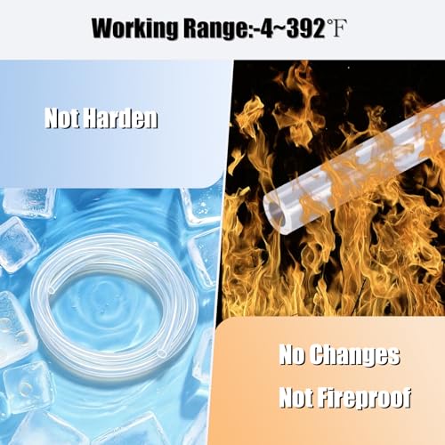 Aquarium Silicone Airline Tubing Odorless Anti-Fall-Off Air Hose 6Ft 3/16" (4mm) ID for Fish Tank Air Pump Air Stone and Bubble Filter