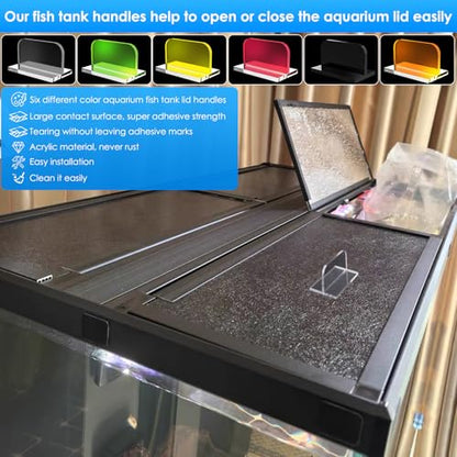 6pcs aquarium lid hinge acrylic fish tank glass canopy handle fish tank hood top cover replacement double tape pull handle