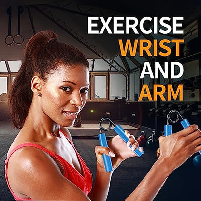 Grip Strength Trainer Set, 6 Pack, 50-350LB, Wrist Forearm Strengthener, Metal No Slip, Hand Grip Gripper Strengthener for Strength Training and Exercise, Hand Workout Squeezer Grip Strength - color: Blue