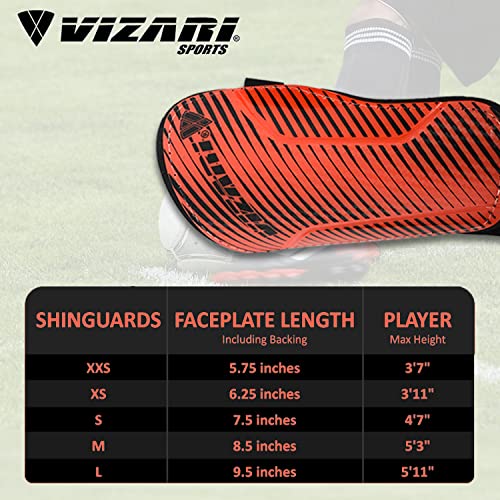 Vizari Matera Soccer Shin Guards | Lightweight PP Shell | Foam Padded Backing | Youth Soccer Shin Guards | Soccer Equipment - color: Red / Black, size: Large