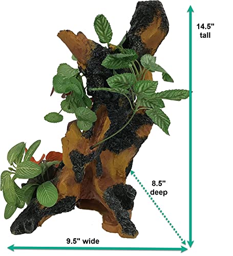 Penn-Plax Driftwood Gardens Ornament for Terrariums, Turtle Tanks, Reptile Enclosures and More, X-Large - 14.5" Tall