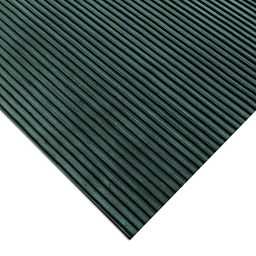Rubber-Cal Ramp Cleat Non-Slip Outdoor Rubber Mats - 1/8" Thick x 3ft x 2ft Floor Mat - size: 24"L x 36"W x 0.1"Th