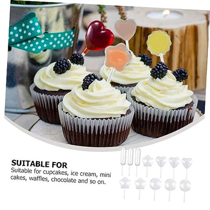 PRETYZOOM 200pcs Cupcake Pipettes for Transparent Dropper for Injecting Flavors into Desserts for Baking and Cooking Assorted Shapes Included