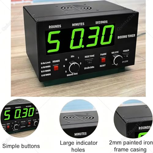 Professional Gym Interval Timer,Portable Classic Boxing Interval Timer,with Led Display,Selectable Training Time & Cycle Repetitions,for Muay Thai,MMA,Kickboxing Blue - color: Blue