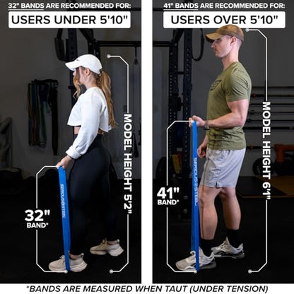 Serious Steel Fitness 32" Resistance Training Bands (Portable Exercise Band System Training Bands- Great for Individuals Under 5'10") - color: #4 Green (50-120 lbs.)