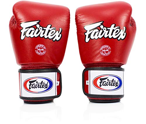 Fairtex BGV1BR Breathable Boxing Gloves, Lightweight Shock Absorbent Gear - color: Red, size: 14 oz
