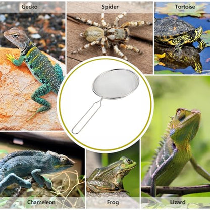 Toyvian Reptile Sand Scooper with Fine Mesh, Professional Litter Sifter for Bearded Dragons Geckos Lizards Heavy Duty Terrarium Substrate Cleaner for Sand Bedding