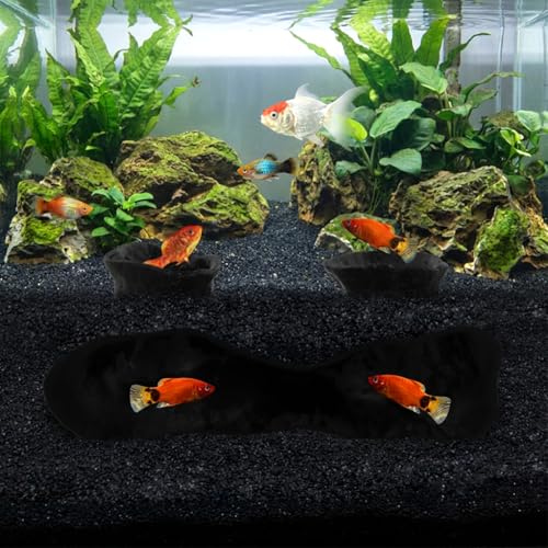 Dual-Entrance Rock-Texture Cave, Aquarium Cave Fish Tank Shelter with Fish Tunnel for Swimming & Hiding Aquarium Decor Shelter for Betta, Shrimp & Snails