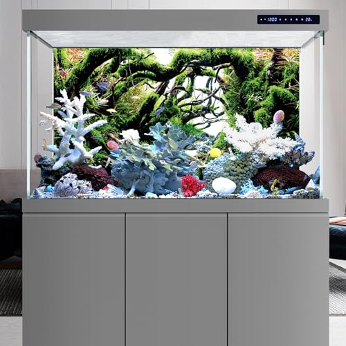 AWERT 48x20 inches Branches Fish Tank Background Green Algae Aquarium Background River Bed & Lake Aquarium Background Vinyl Background