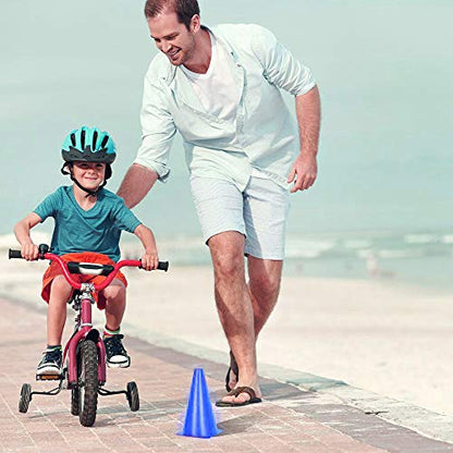 Alyoen 9 inch Traffic Cones, Plastic Sport Cones, Blue Soccer Training Cones for Outdoor Activity & Festive Events (Sets of 10/15/ 20) - color: Blue-10 Pack
