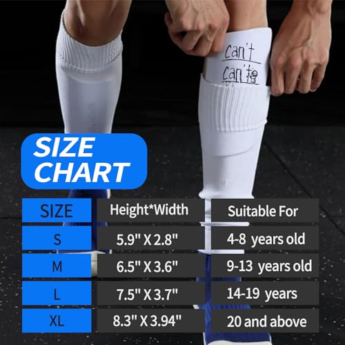 TOMIYO Soccer Shin Guards with Socks Kids 10-12 Calf Protective Equipment - color: Can't, size: Large