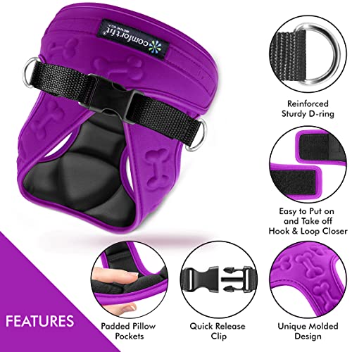Comfort Fit Dog Harness, Purple, Small - color: Purple, size: S (Chest 12" - 15.5")