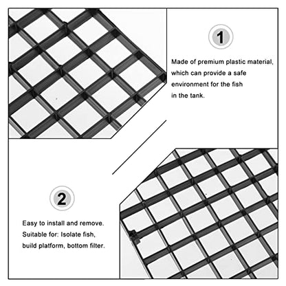Kisangel 10pcs Aquarium Divider Panels for Fish Tank Isolation Easy to Install Breeding Tray for Fish Grid Bottom Panel