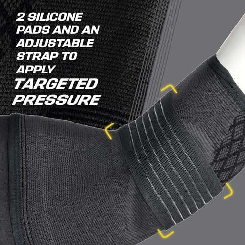 Futuro™ Premium Compression Elbow Sleeve, with Wrap-Around Strap and Two Gel Pressure Pads, for Mild Tendonitis, Golfer’s_Elbow,Tennis Elbow,Swelling, Sprains, and Strains,Large/X-Large (Pack of 12) - size: Large/X-Large (Pack of 12)