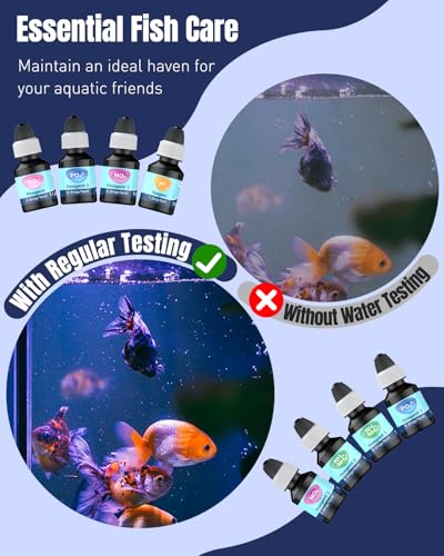 Pawfly 5 in 1 Aquarium Water Master Test Kit, Aquarium Water Test Kit Fish Tank Water Testing Kit for pH Nitrite Nitrate Ammonia & Phosphate, Aquarium Test Kit for Freshwater & Saltwater Fish Tanks - color: Black Box Pack