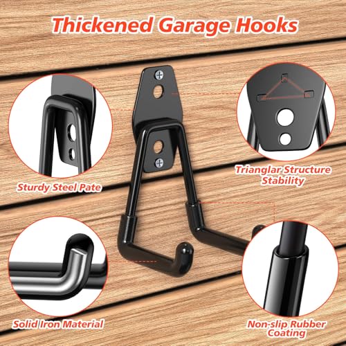 30-Pack Garage Hooks for Storage & Hanging Items, Save Space - color: 30 Pack Black