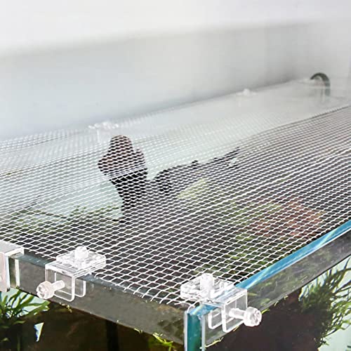 2pieces Aquarium Net Clamp Clear Mesh Netting Fish Tank Anti-Jumping Clamp Anti-Escape Replacement Clips Fish Tank Glass Cover Clips