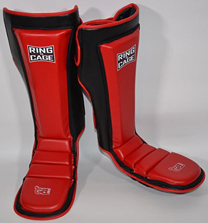 Ultima GelTech MMA Muay Thai Grappling Shin Instep Shin Guards - color: Red, size: Medium