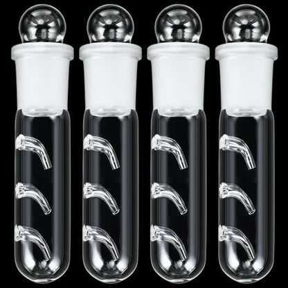Qualirey 4 Pack Planaria Catch Trap for Aquarium Snail Leech Clear Glass Planaria Trap for Dwarf Shrimp Red Cherry Shrimp Tank(3 Holes) - style: 3 Holes
