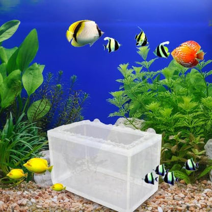 Aquarium Breeding Box - Mesh Box Fish Breeding Tanks, Aquarium Breeder Box, Fish Fry Hatchery, Juvenile Separation Net with Suction Cups, Nursery for Guppy Shrimp - color: large