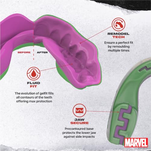 Marvel The Hulk Sports Mouth Guard, Adult Dual Layer Mouthguard with Case - color: The Hulk, size: Adult (12+ Years)