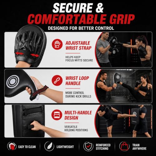 3-in-1 Boxing Training Set, Punching Mitts, Kick Pad and Target Paddle - style: 3 in 1 Boxing Training Equipment（Black）