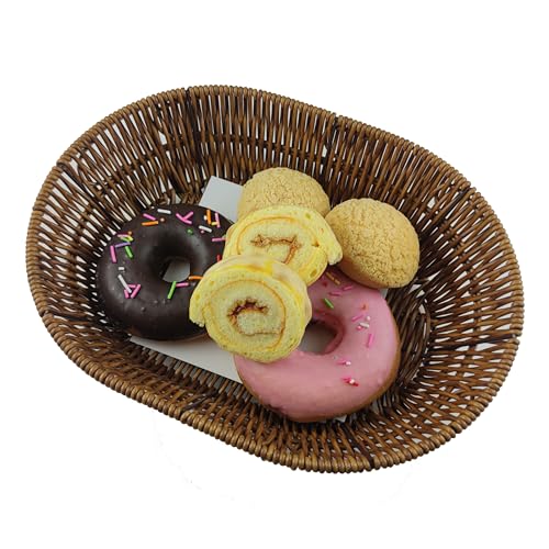 Wicker Bread Baskets,Tabletop Food Serving Baskets Trays, Handwoven Storage Basket Bin,Fruit Vegetables cosmetics Basket for Home, Restaurant, Bakery (3pcs)