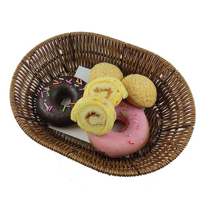 Wicker Bread Baskets,Tabletop Food Serving Baskets Trays, Handwoven Storage Basket Bin,Fruit Vegetables cosmetics Basket for Home, Restaurant, Bakery (3pcs)